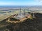 Aerial view of telecommunication antennas on the top of Black Mountain in Carmel Valley, SD, California