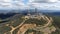 Aerial view of telecommunication antennas on the top of Mountain