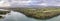 Aerial view of Telford`s Suspension Bridge Across The Menai Starights - Wales, UK