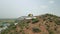 Aerial view of a temple on a hill in Tamil Nadu, drone shot of a religious place near Chennai