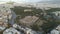 Aerial view of Temple of Zeus at Olympia in Athens and modern part of the city