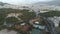 Aerial view of Temple of Zeus at Olympia in Athens and modern part of the city