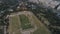 Aerial view of Temple of Zeus at Olympia in Athens and modern part of the city