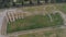 Aerial view of Temple of Zeus at Olympia in Athens and modern part of the city