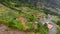 Aerial view of terace farming on tropical island.