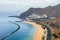 Aerial view on Teresitas beach near Santa Cruz, Tenerife