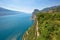 Aerial view from Terrazza del Brivido viewpoint upon Lake Garda