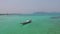 Aerial view on Thai traditional boats in Thailand. Samui island. Clear water and snorkling.