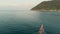 Aerial view of Thailand fisherman fishing on the traditional wooden boat