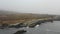 Aerial View of Thick Fog and Rocky Northern California Coast