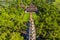 Aerial view of The Thien Mu Pagoda. It is one of the ancient pagoda in Hue city. It is located on the banks of the Perfume River