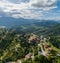 Aerial view of the Thrangu Tashi Yangtse Monastery or Namo Buddha Monastery. Nepal