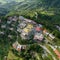 Aerial view of the Thrangu Tashi Yangtse Monastery or Namo Buddha Monastery. Nepal