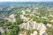 Aerial view of Tianliao Moon World. volcano mud and limestone area. Kaohsiung. Taiwan