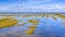 Aerial view Tidal Marshland Waddensea