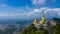 Aerial view Tiger Cave Temple, Buddha on the top Mountain with blue sky of Wat Tham Seua, Krabi,Thailand