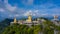 Aerial view Tiger Cave Temple, Buddha on the top Mountain with blue sky of Wat Tham Seua, Krabi,Thailand