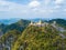 Aerial view of Tiger Cave Temple or Wat Thum Sua at Krabi province, Thailand