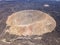 Aerial view of Timanfaya, national park, Caldera Blanca, panoramic view of volcanoes. Lanzarote, Canary Islands, Spain