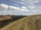 Aerial view of Timanfaya, national park, panoramic view of volcanoes. . Lanzarote, Canary Islands, Spain