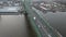 Aerial View Timelapse of a Suspension Bridge