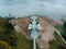 Aerial view of Tjentiste World War II monument, Bosnia