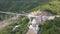 Aerial view to Ananuri castle complex on the Aragvi River in Georgia