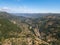 Aerial view to the Azares valley on mountain landscape on Serra da Estrela natural park