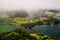 Aerial view to Azul and Verde lakes at Sete Cidades, Sao Miguel, Azores, Portugal