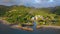 Aerial View to the Azure Bay of the Paradise Guadeloupe