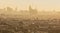 Aerial view to Barcelona after sunrise, urban background