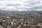 Aerial view to Bogota and Suidad Bolivar under tragic rainy sky