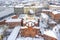 Aerial view to the center of Kharkiv, Ukraine  with Choral Synagogue and historic buildings