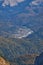 Aerial view to the city of Busteni from the Bucegi Mountains