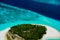 Aerial view to desert Maldivian islland