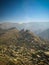 Aerial view to Hajjah city and Haraz mountain, Yemen