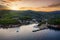 Aerial view to the idyllic fishing village of Katigiorgis, South Pelion, Greece