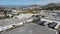 Aerial view to industrial zone and company storage warehouse in RIverside