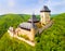 Aerial view to The Karlstejn castle.