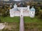 Aerial view to Krasicki Palace in Krasiczyn, Poland