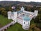 Aerial view to Krasicki Palace in Krasiczyn, Poland