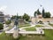 Aerial view to Monument of King Erekle II in Telavi. Kakheti region. Georgia