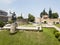 Aerial view to Monument of King Erekle II in Telavi. Kakheti region. Georgia