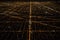 Aerial view to night city Chicago streets