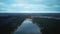 Aerial View to the Old Dubkalnu Sand Quarry at City Ogre, Latvia. Ogre Blue Mountains Nature Park.