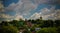 Aerial view to Osyotr river and Zaraysk Kremlin wall with bastion and tower, Moscow region, Russia