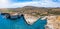 Aerial view to the Papafragas landscape on the Greek island of Milos, Cyclades