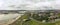 Aerial view to Rochester cathedral and castle