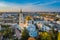 Aerial view to Saviour-Transfiguration cathedral in Sumy