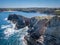 Aerial view to sea coast, Liencres, Spain